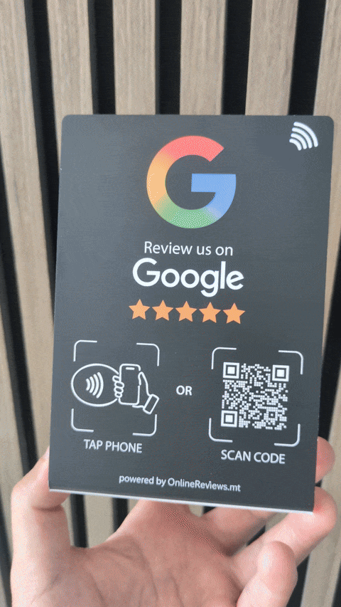 Google Review Stand - Large 10.5cm x 15cm (NFC Tap & QR Scan)