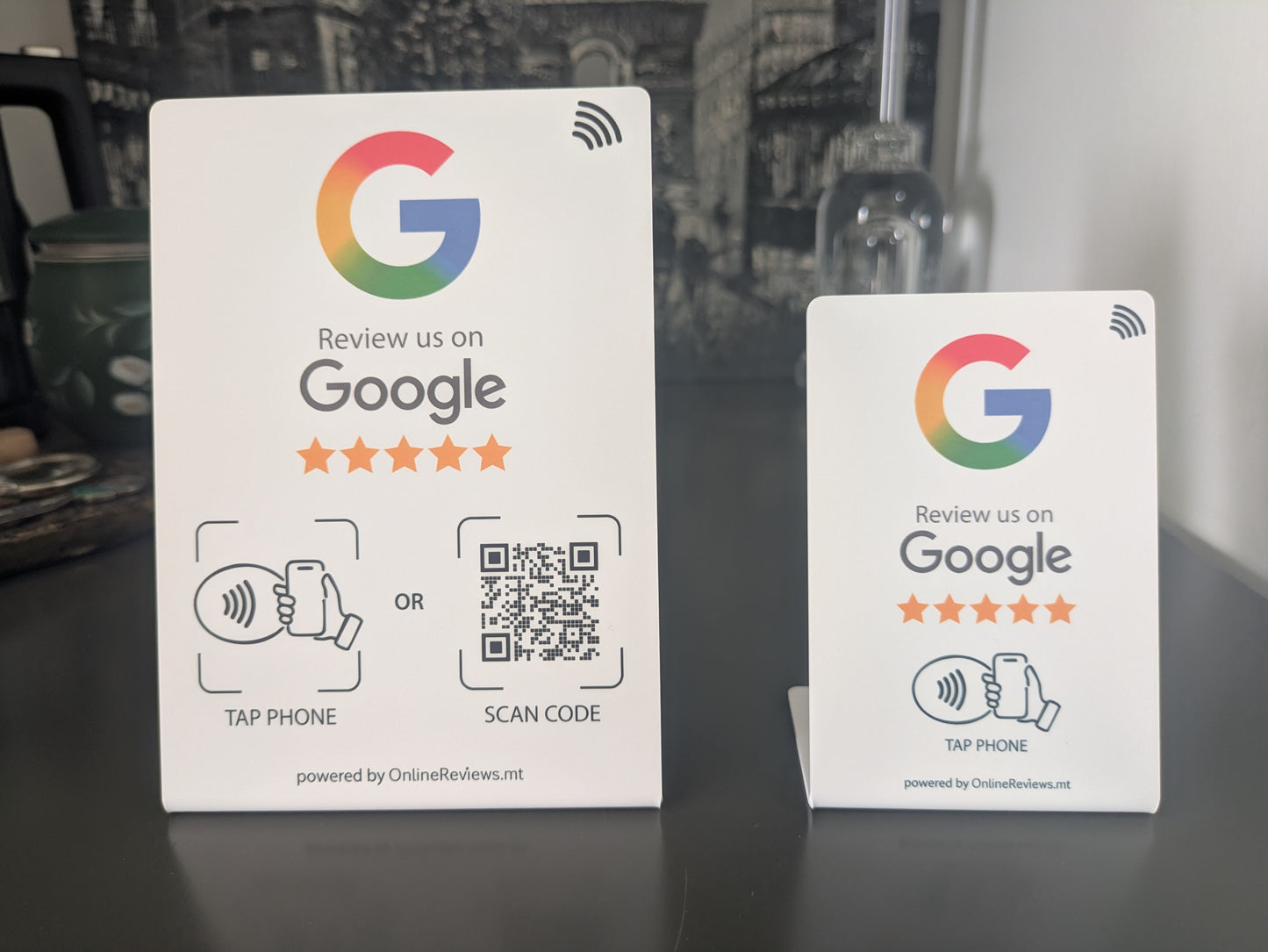 Google Review Stand - Small 7cm x 10.5cm (NFC Tap only)