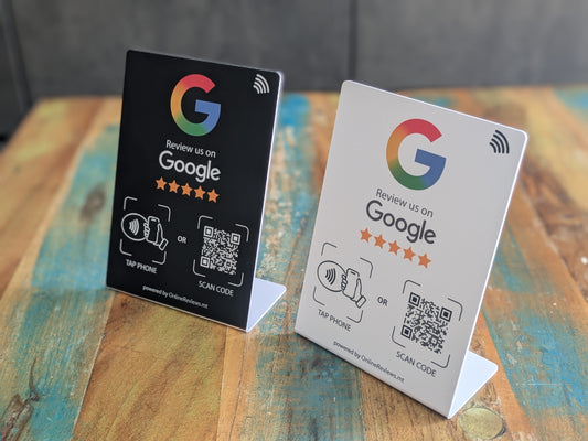 Google Review Stand - Large 10.5cm x 15cm (NFC Tap & QR Scan)